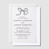 Invitations En Vélin Élégant Mariage de la cale noire (Compenser)