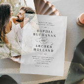 Invitations En Vélin Élégant Mariage de script de calligraphie