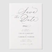 Invitations En Vélin Élégant Mariage de script de calligraphie traditio (Recto)