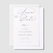 Invitations En Vélin Élégant Mariage de script de calligraphie traditio (Compenser)