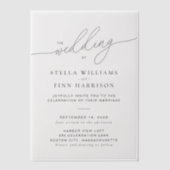 Invitations En Vélin Élégant Mariage de script moderne (Recto)
