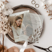 Invitations En Vélin Élégant Mariage de superposition de cendres botani