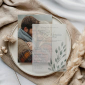 Invitations En Vélin Élégant Mariage de superposition de la surface bot