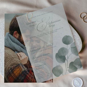Invitations En Vélin Élégant Mariage de superposition de la surface bot