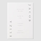 Invitations En Vélin Élégant Mariage de typographie noire (Recto)