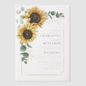 Invitations En Vélin Élégant Mariage floral de tournesol Eucalyptus (Recto)