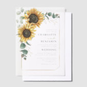 Invitations En Vélin Élégant Mariage floral de tournesol Eucalyptus (Compenser)
