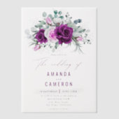 Invitations En Vélin Élégant Mariage géométrique violet rustique (Recto)