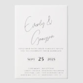 Invitations En Vélin Élégant Mariage minimaliste moderne simple (Recto)