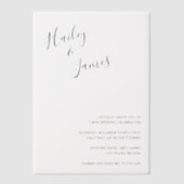 Invitations En Vélin Élégant Mariage moderne (Recto)