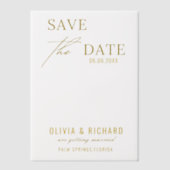 Invitations En Vélin Élégant Mariage Or Enregistrer La Date (Recto)