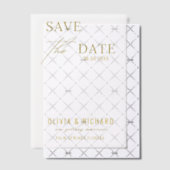 Invitations En Vélin Élégant Mariage Or Enregistrer La Date (Décalage (Invitation))