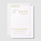 Invitations En Vélin Élégant Mariage Or Enregistrer La Date (Compenser)