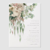 Invitations En Vélin Élégant Mariage Pink Peonies (Recto)