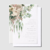 Invitations En Vélin Élégant Mariage Pink Peonies (Compenser)