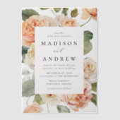 Invitations En Vélin Élégant Mariage Rose Peach (Recto)