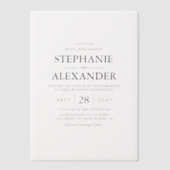 Invitations En Vélin Élégant Mariage superposition de typographie (Recto)