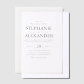 Invitations En Vélin Élégant Mariage superposition de typographie (Compenser)