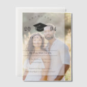 Invitations En Vélin Élégant Minimal Clean Simple Graduation Party (Décalage (Couple))