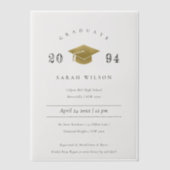 Invitations En Vélin Élégant Minimal Simple Gold Foil Graduation Party (Recto)
