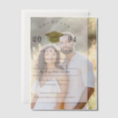 Invitations En Vélin Élégant Minimal Simple Gold Foil Graduation Party (Décalage (Couple))