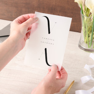 Invitations En Vélin Élégant minimaliste moderne superposition Mariage