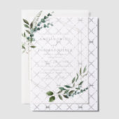Invitations En Vélin Elégant moderne Eucalyptus Verdure Mariage Or (Décalage (Invitation))
