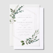 Invitations En Vélin Elégant moderne Eucalyptus Verdure Mariage Or (Compenser)