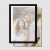 Invitations En Vélin Élégant Monogramme Mariage noir et blanc (Décalage (Couple))