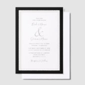 Invitations En Vélin Élégant Monogramme Mariage noir et blanc (Compenser)