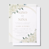 Invitations En Vélin Elégant or ivoire Floral espagnol sexe Reveal (Compenser)