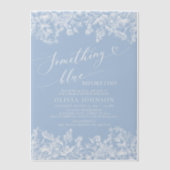 Invitations En Vélin Élégant quelque chose de bleu avant de faire Fête  (Recto)