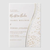 Invitations En Vélin Élégant Romantique Gold Nuestra Boda Mariage espag (Recto)