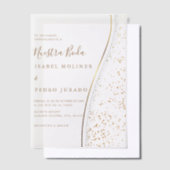 Invitations En Vélin Élégant Romantique Gold Nuestra Boda Mariage espag (Compenser)