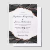 Invitations En Vélin Élégant Rose Mariage d'agate d'huile or (Compenser)