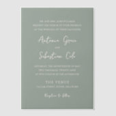 Invitations En Vélin Élégant Sage Green Mariage moderne (Recto)