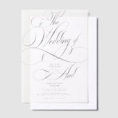 Invitations En Vélin Élégant scénario calligraphie classique superposit (Compenser)