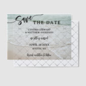 Invitations En Vélin Élégant Script Beach Enregistrer la date (Décalage (Invitation))