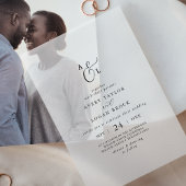 Invitations En Vélin Élégant Script Boho Simple Monogramme Mariage mode