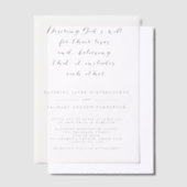 Invitations En Vélin Élégant script chrétien Mariage noir et blanc (Compenser)