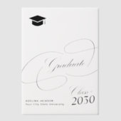 Invitations En Vélin Élégant script de calligraphie noir diplôme casque (Recto)