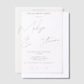 Invitations En Vélin Élégant script moderne Fiançailles noir blanc (Compenser)