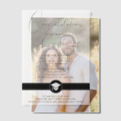 Invitations En Vélin Élégant script noir Soirée de graduation élégante (Décalage (Couple))