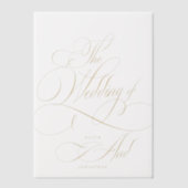 Invitations En Vélin Élégant script or calligraphie mariage superpositi (Recto)