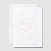 Invitations En Vélin Élégant script or calligraphie mariage superpositi (Compenser)