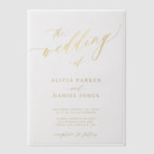 Invitations En Vélin Élégant script or simple mariage moderne (Recto)