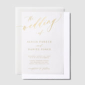 Invitations En Vélin Élégant script or simple mariage moderne (Compenser)