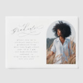 Invitations En Vélin Élégant Script Photo Arch Graduation Party (Recto)