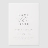 Invitations En Vélin Élégant Script Simple moderne mariage Enregistrer  (Recto)