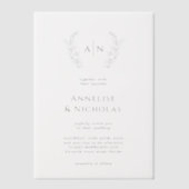 Invitations En Vélin Élégant simple monogramme superposition mariage (Recto)